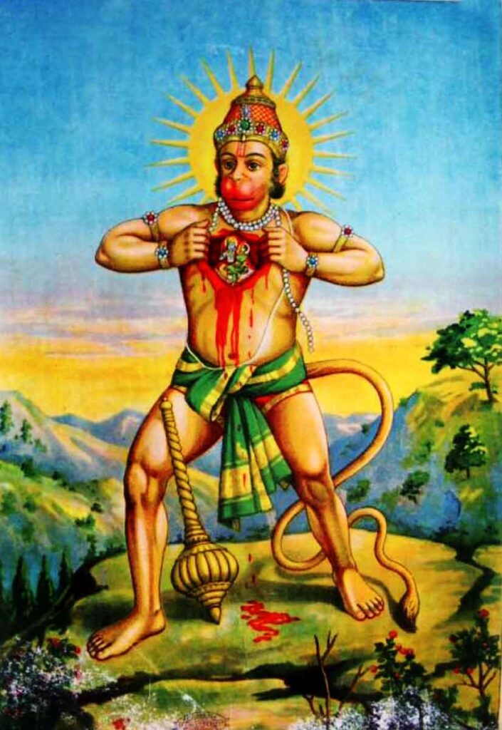 Hanuman, el dios mono, uno de los principales dioses del panteón hindú.