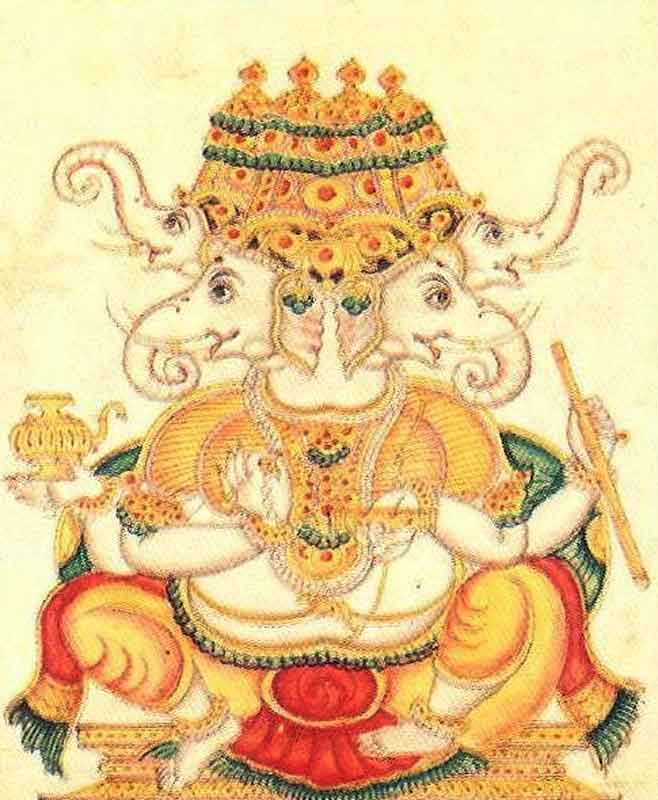 Dvija Gaṇapati es una forma de Ganesha con cuatro cabezas. 
 