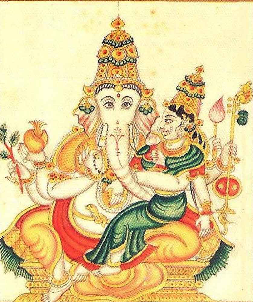 Ucchishta Ganapati es una forma de Ganesha con su consorte. 