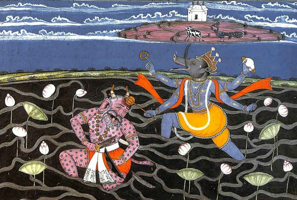 Varaha es el tercer avatar de Vishnú en la mitología.