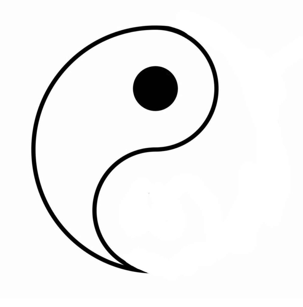 Yang es el lado blanco con un punto negro y representa lo masculino. 