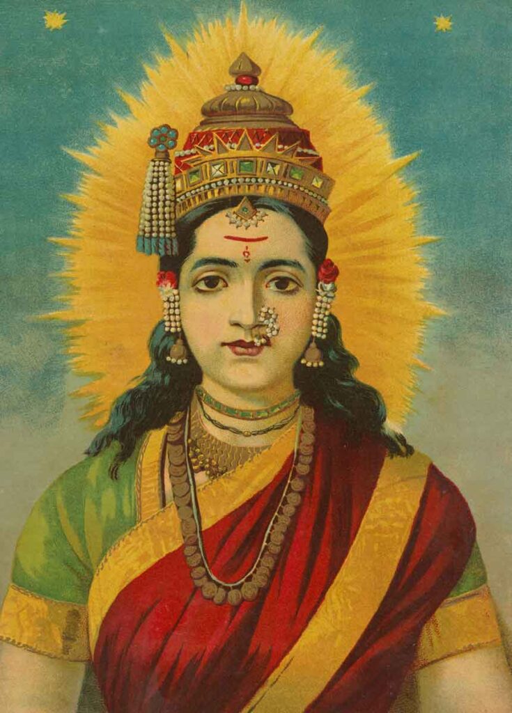 Parvati como Gauri, la dadora de bendiciones.